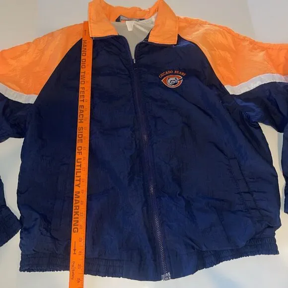 Vtg Chicago Bears lightweight jacket Men L Hilton Tag Windbreaker NFL Football - Picture 10 of 16